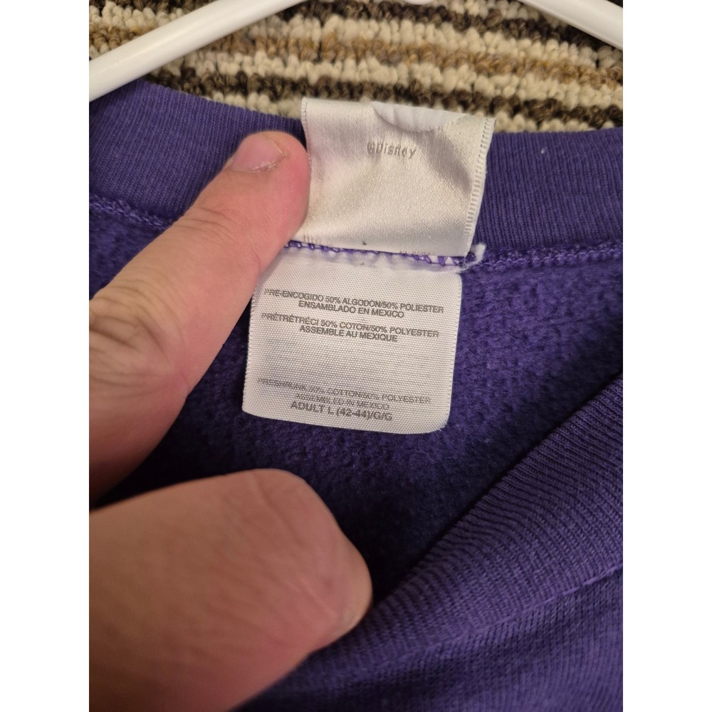 Disney Store Vintage Tinker Bell Wish Upon A Star Purple Sweatshirt Mens L - Picture 7 of 9
